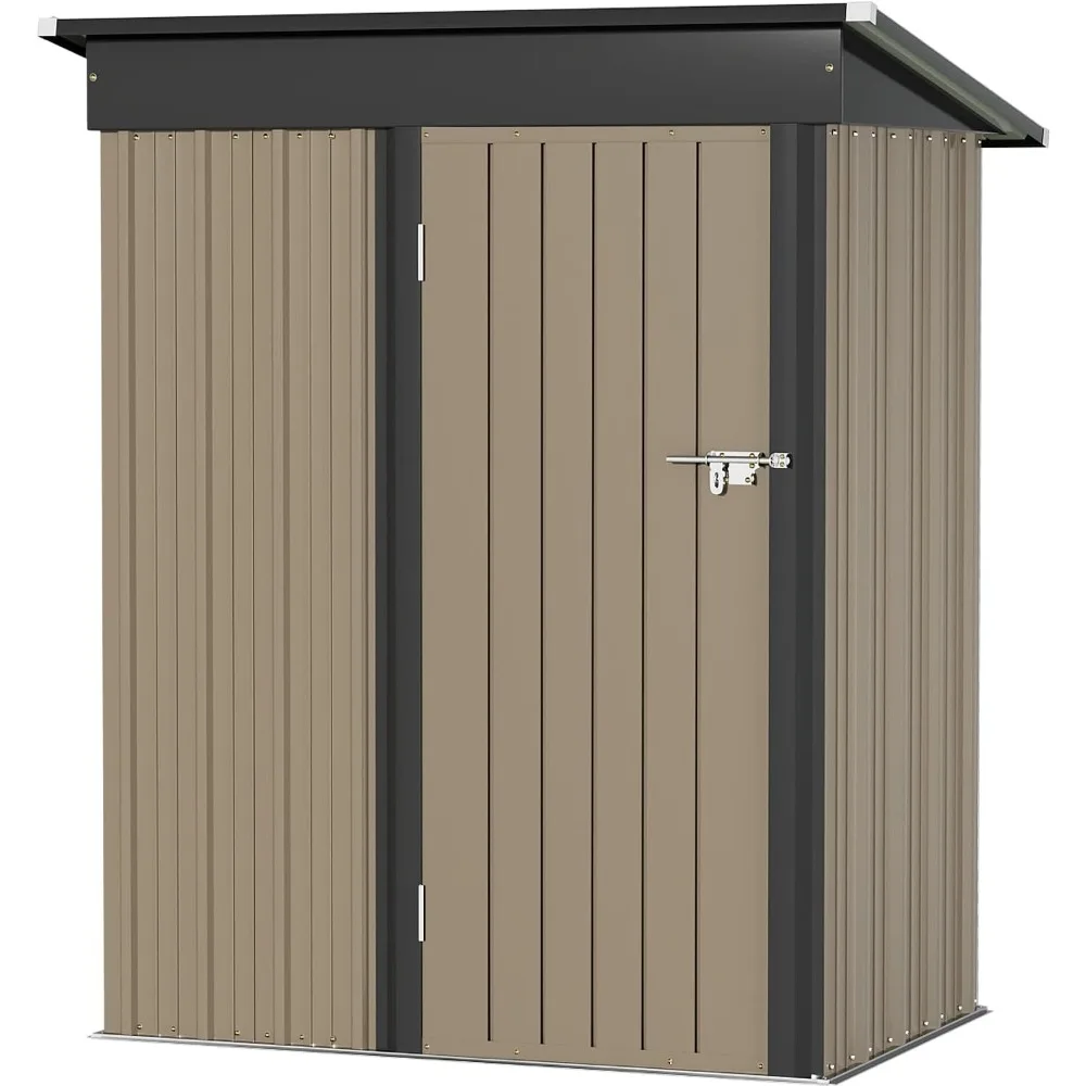 

utdoor Storage Shed 5FT x 3FT, Steel Utility Tool Shed Storage House with Door & Lock, for Backyard Garden Patio Lawn (5' x