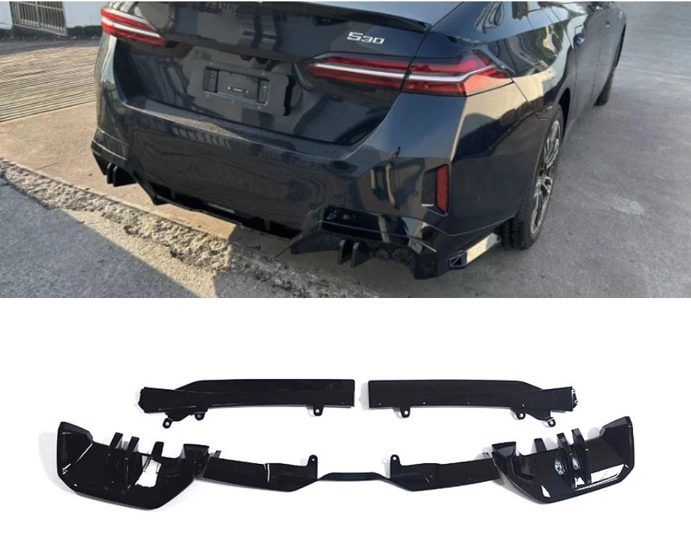 

For BMW 5 Series G60 G68 ABS MP style Glossy black Back lip Car Rear Bumper Diffuser Rear Splitters Spoiler Back lip body kit