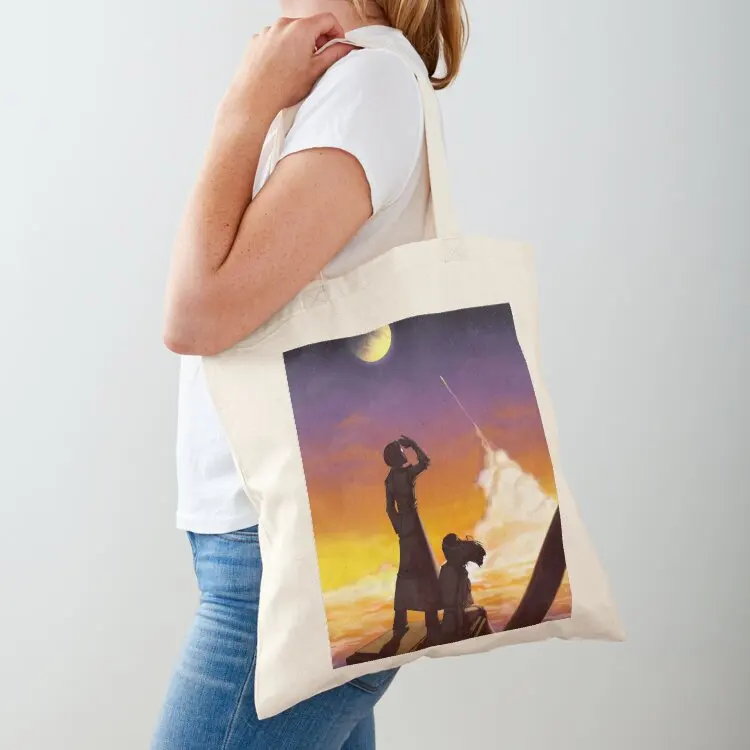 

To the moon Tote Bag woman shopping bag supermarket folding bag luxury women custom canvas