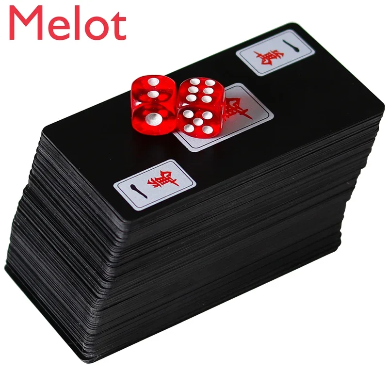 

Waterproof Card Mahjong Playing Cards Frosted Thickened Plastic Travel Portable Home Hand Rub Mini Paper Mahjong Mahjong Set