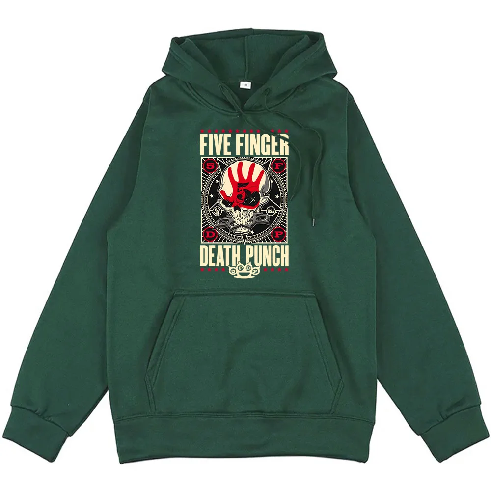 Heavy Metal Band 5FDP Hoodies Five Finger Death Punch Hip Hop Streetwear Unisex Winter Warm Sweatshirts Sudaderas Hombre Men Top