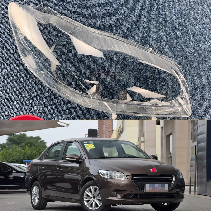 

For Peugeot 301 2014 2015 2016 Car Accessories Headlight Shell Headlamp Cover Lens Transparent Lampshade Plexiglass