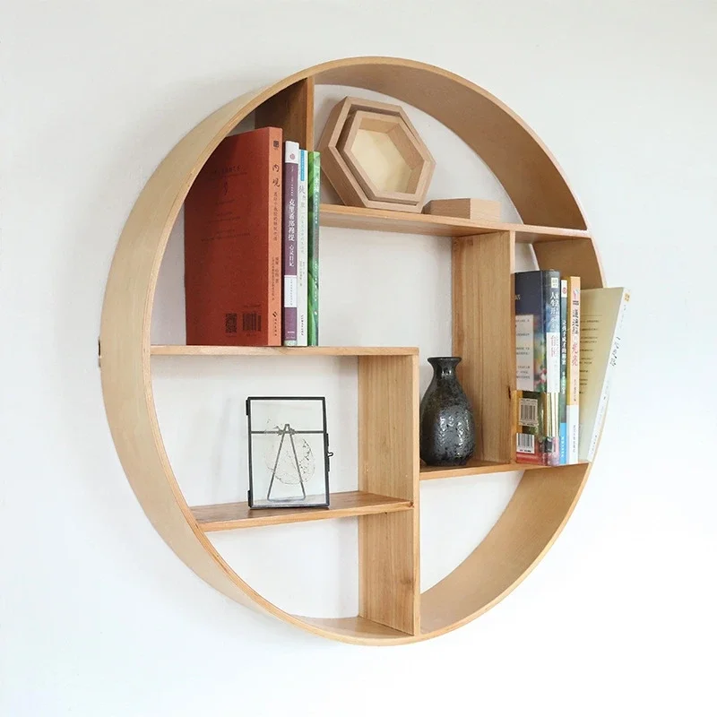 Solid Wood Hexagon Shelf on the Nordic Wall, Decorative Shelves, Grid Storage Rack, Living Room Receives, Porch Decoration