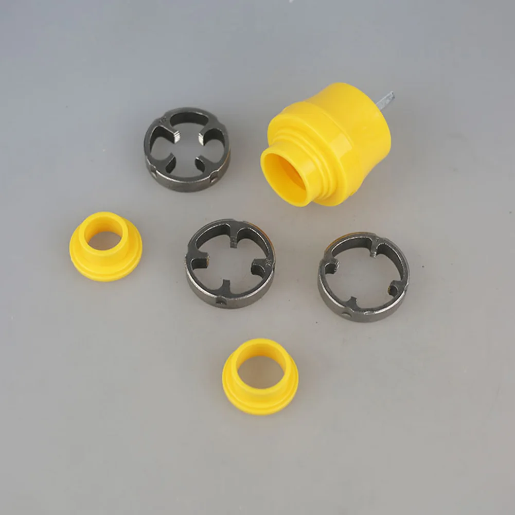 Kit infila tubi in PVC con 3 matrici 1/2 3/4 1 pollice Strumento per creazione di filettature in PVC Infila tubi Strumento idraulico Trapano elettrico compatibile
