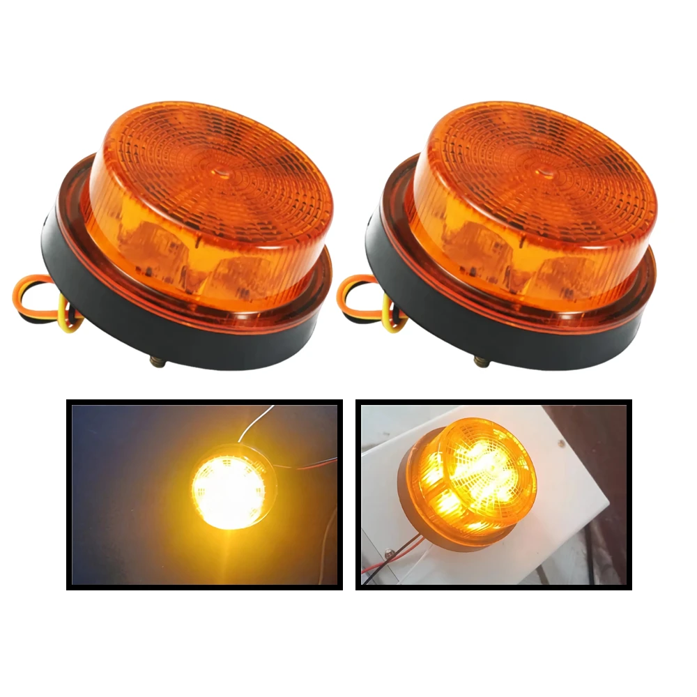 

2Pcs Truck Flashing Lights 12V 24V LED Trailer Side Marker Lights Tractor Strobe Light White Amber Red Blue Green Van Bus RV