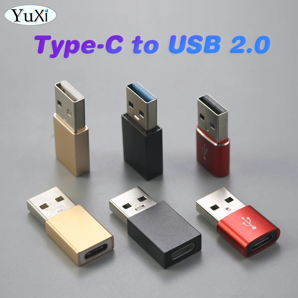 

1Pcs Type-C Female to USB 2.0 Male Adapter Fast Charging USB-C Connector Adaptors For Phone Pad PC Notebook Aluminium Metal