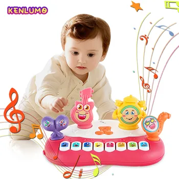 K Enlumo Baby Klavier Tastatur Spielzeug für 6-12 Monate Kleinkinder frühen pädagogischen 3D-Cartoon Musik instrument für Jungen & Mädchen Kind Geschenk