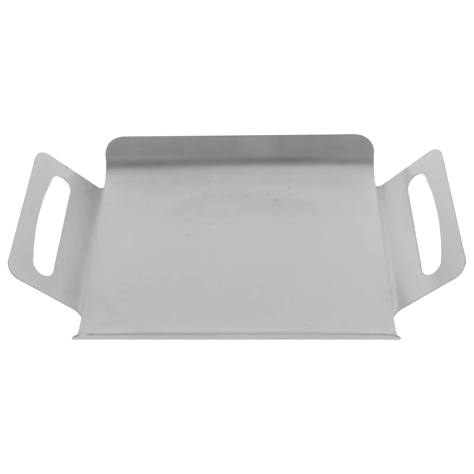 Korean Style Stainless Steel Serving Platter Rectangular Thickened Design Dual Handles for Desserts Cakes Cheese Snacks Buffet