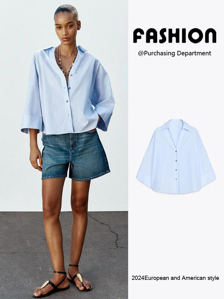 

Spring New Arrival Women's Casual Wide Sve Silk Long Sve Comfortable irt Versatile Commute Sle 00% Other Material