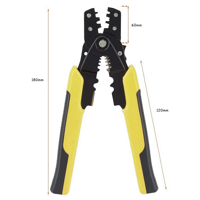 1 Pcs Crimp Tool Crimper Plier Wire Crimpers Adjustable Crimping Range for Cutting and Pressing Cables