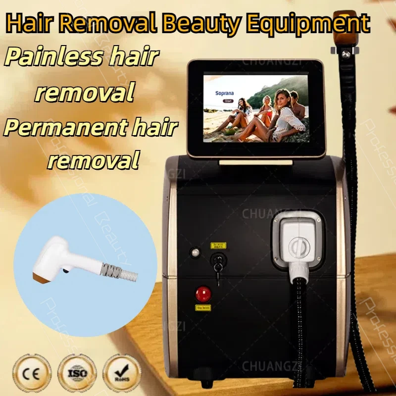 

2024 Portable 808 3wave Diode Laser Permanent Hair Remove Fast Depilation Painfree Follicle Penetration Skin Rejuvenation Device