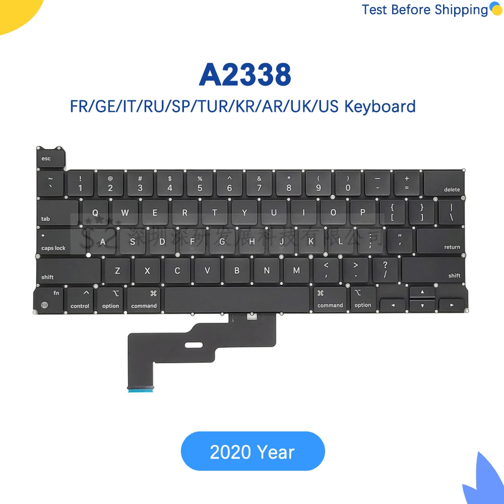 

New Laptop A2338 Keyboard For Macbook Pro Retina 13" M1 A2338 Keyboard Replacement US RU UK FR SP IT GER SE Layout 2020 Year