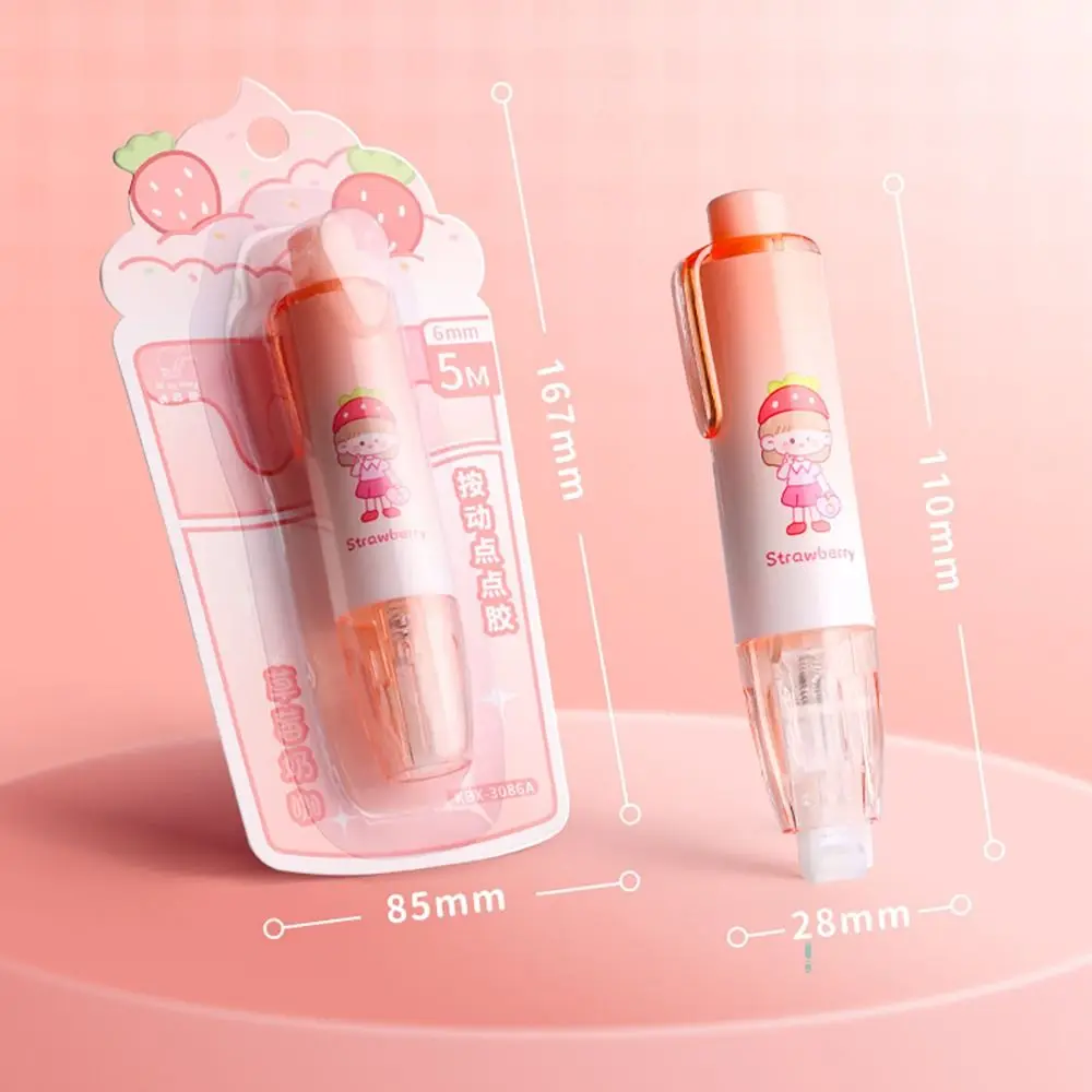 DIY Scrapbooking Glue Tape Replaceable Core Pen Shape Double Sided Adhesive Press Type Glue Tape Dispenser Student Stationery