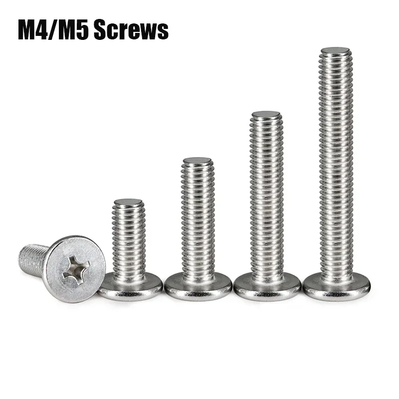 20 Stück 304 Edelstahl Schrauben Set Kreuz Flachkopfschraube Hardware Werkzeuge Zubehör M4 Schrauben