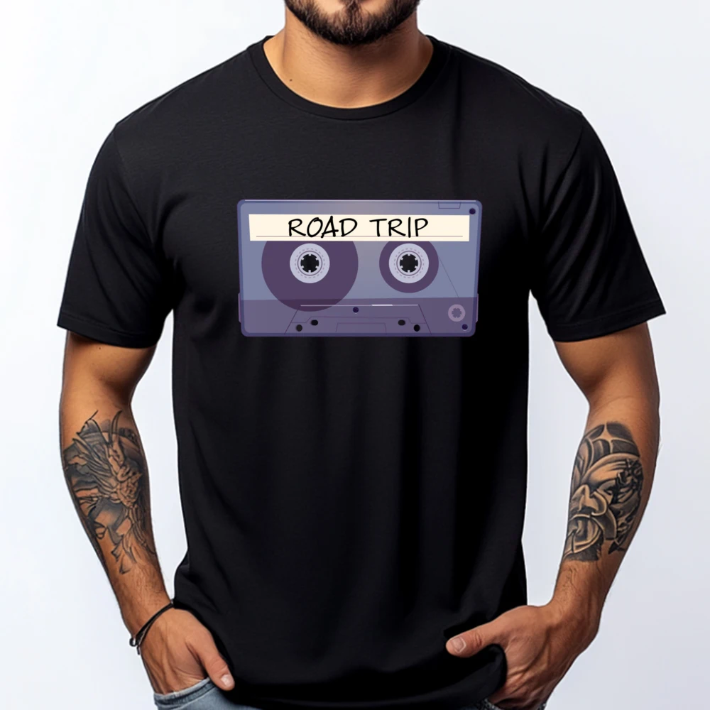 

Road Trip Tape Cassette Design Vintage T Shirts Adult New Year Illustration