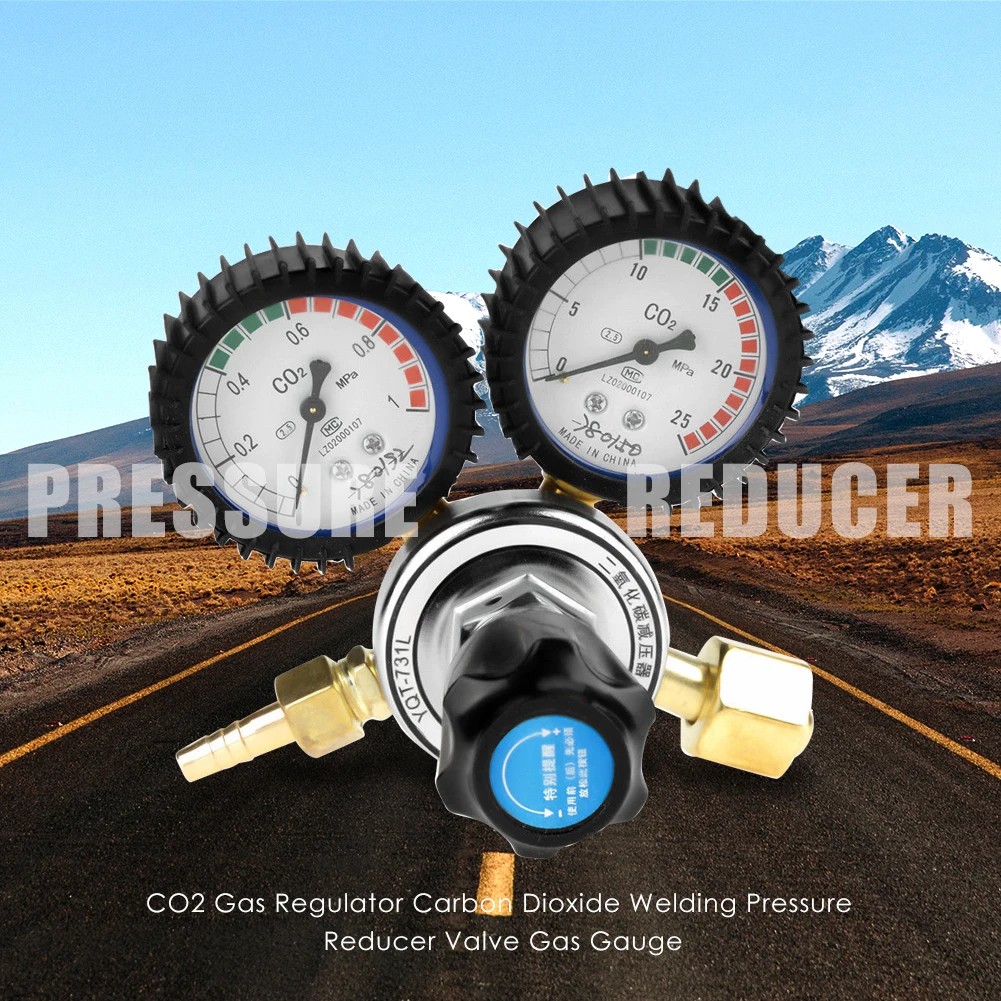 CO2 Gas Bottle Regulator Carbon Dioxide Welding Pressure Reducer Gauge Flowmeter