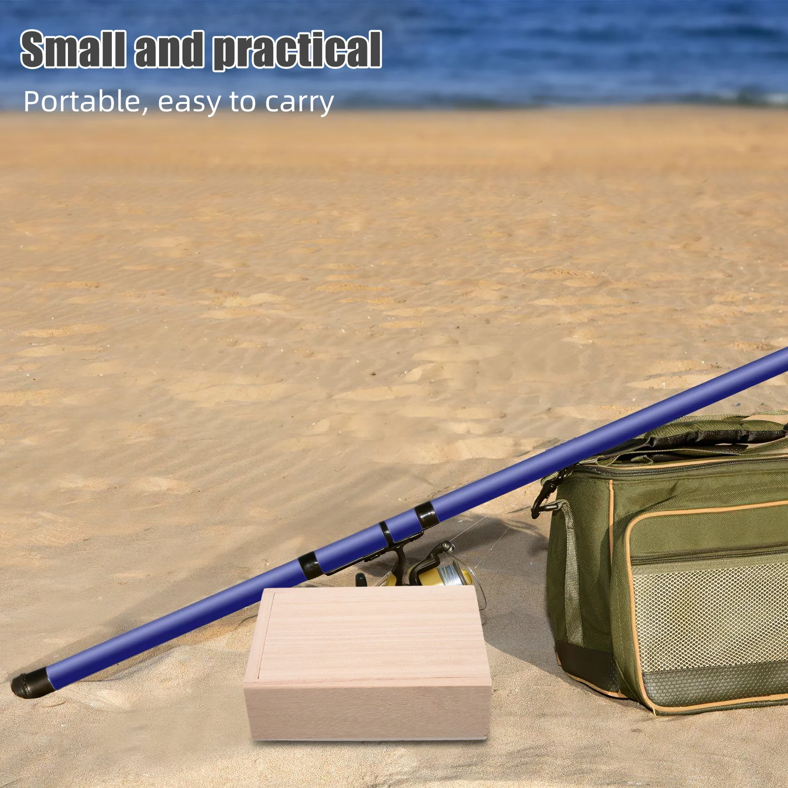 

Unfinished Wooden Bait Box Sliding Lid Portable Breathable Live Worm for Trout Ice Coarse Fishing