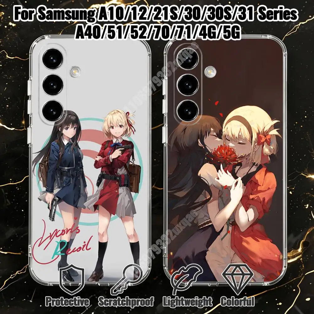 Lycoris Recoil LycoReco Chisato Takina Phone Case for Samsung Galaxy A10 A12 A21S 30S A30 31 51 52 70 71 Transparent Bumper