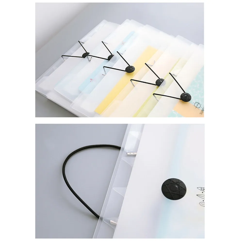 

A4 File Organizer Multi-Layer Folder Transparent Plastic Buckle Expanding Office Document Holder Folder for Students Business