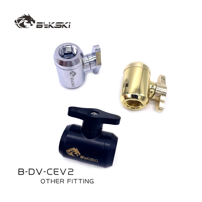

Bykski B-DV-CEV2 Ручной затягивающийся запорный клапан для слива воды G1/4 ''фитинг с внутренней резьбой для разъема системы охлаждения компьютера