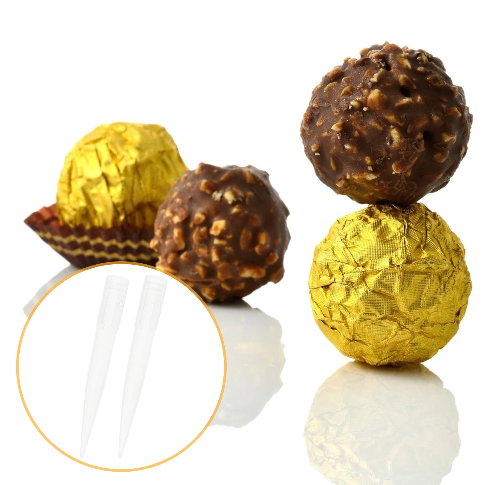 

100pcs Eternal Flower Holder Premium Chocolate Ball Fixation Base Diy Bouquet Decoration Craft Supply Plastic Chocolate Fixator