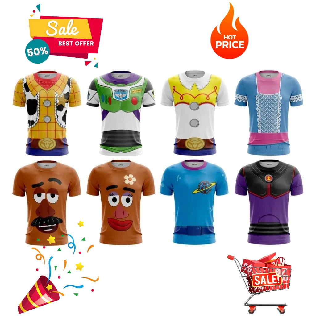 2026 Latest Toy Movie Series Children's Role Playing 3D Printed T-shirt Breathable Quick Drying T-shirt Family Child Clothing