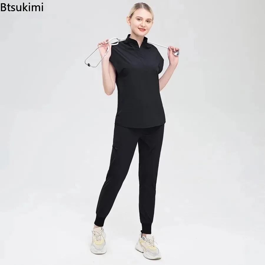 Women Scrub Set Surgical Nursing Hospital Uniform Medical Uniforms Wholesale Multicolor Short Sleeve Workwear Clinic Nurse Scrub view 4