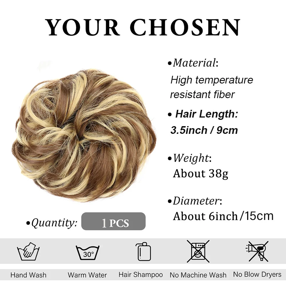 Synthetische Haar brötchen verlängerungen chaotisch lockige elastische Haar gummis Haar teile synthetische Chignon Donut Hochs teck frisur Haar teile für Frauen