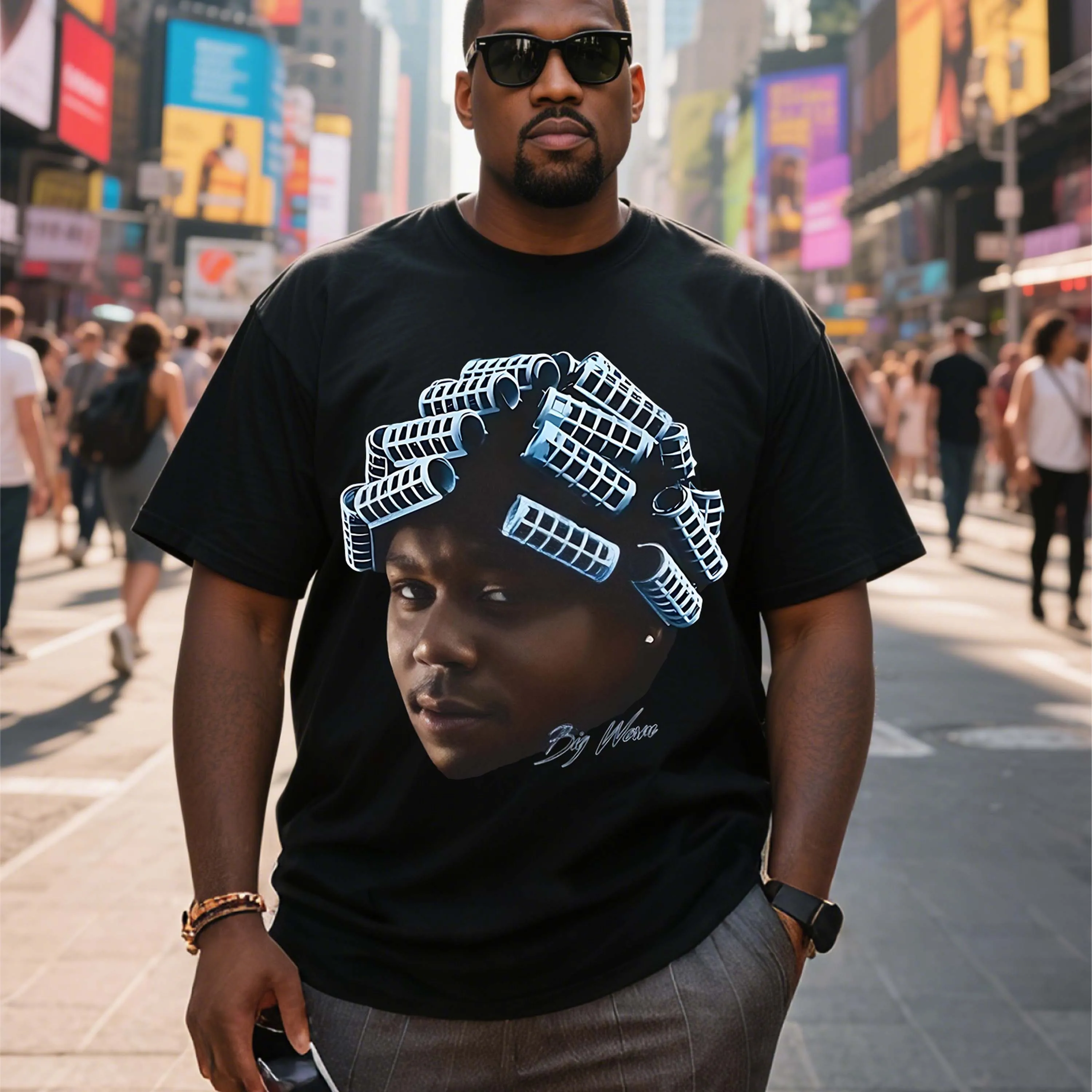 

Черная футболка больших размеров с короткими рукавами и узором для завивки волос для мужчин, подходящая для летней одежды для отдыха на открытом воздухе