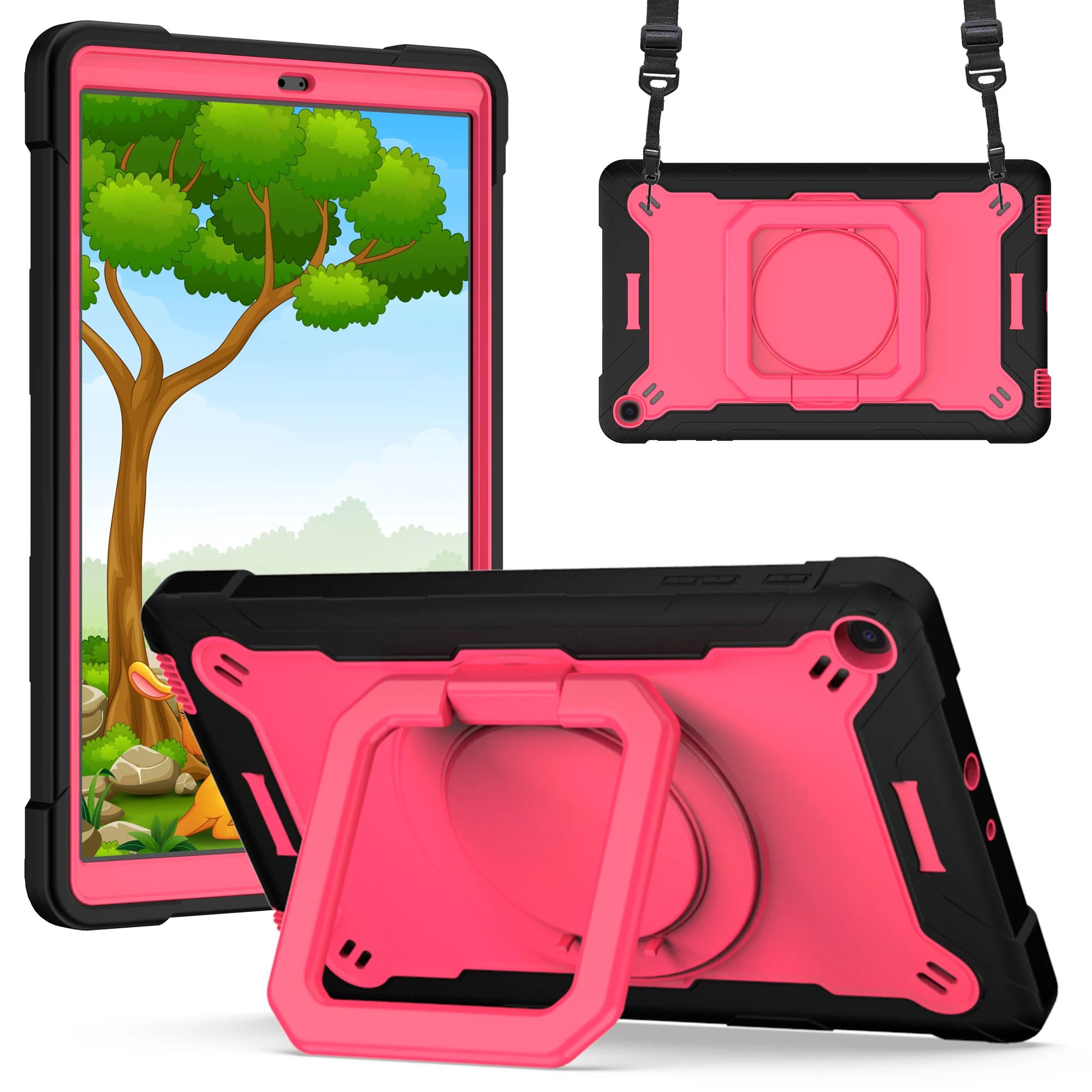 360 Rotating Case for Samsung Galaxy Tab A7 SM-T500 T505 T507 Lite T220 T225 A 10.1 T510 T515 A 8.0 T290 T295 Handle Grip Cover