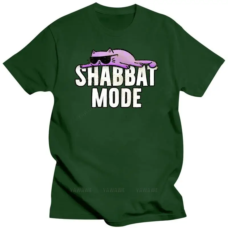 Mens brand t-shirt Summer T shirts For Men Clothing Shabbat Mode T Shirt Judaism Rest Day Cat Shirt summer unisex short sleeve