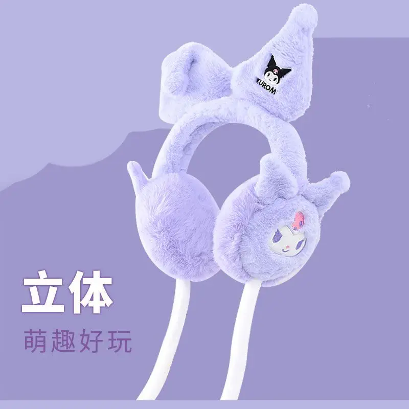 Outono inverno cinnamoroll minha melodia anime kawaii sanrio ins quente earmuffs inverno bonito kuromi crianças presentes de proteção contra frio