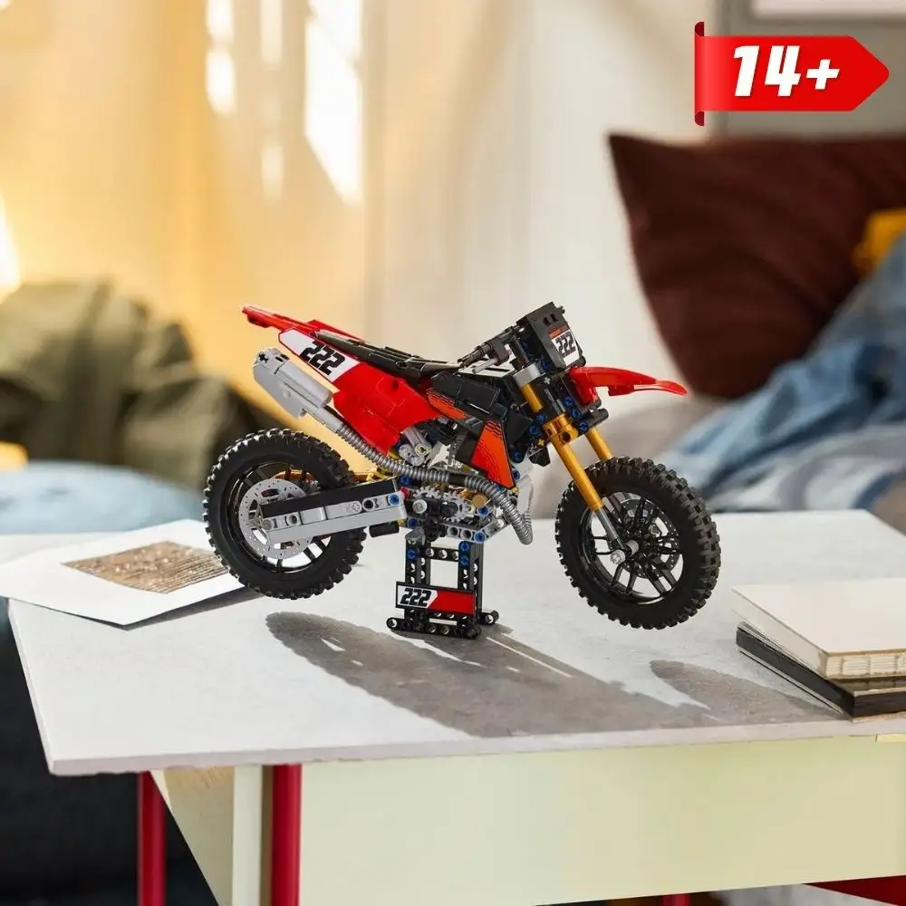2026 New Technic Off Road Motorcycle Building Kit Steering Front Rear Suspension Chain Drive Engine Model Christmas GIfts