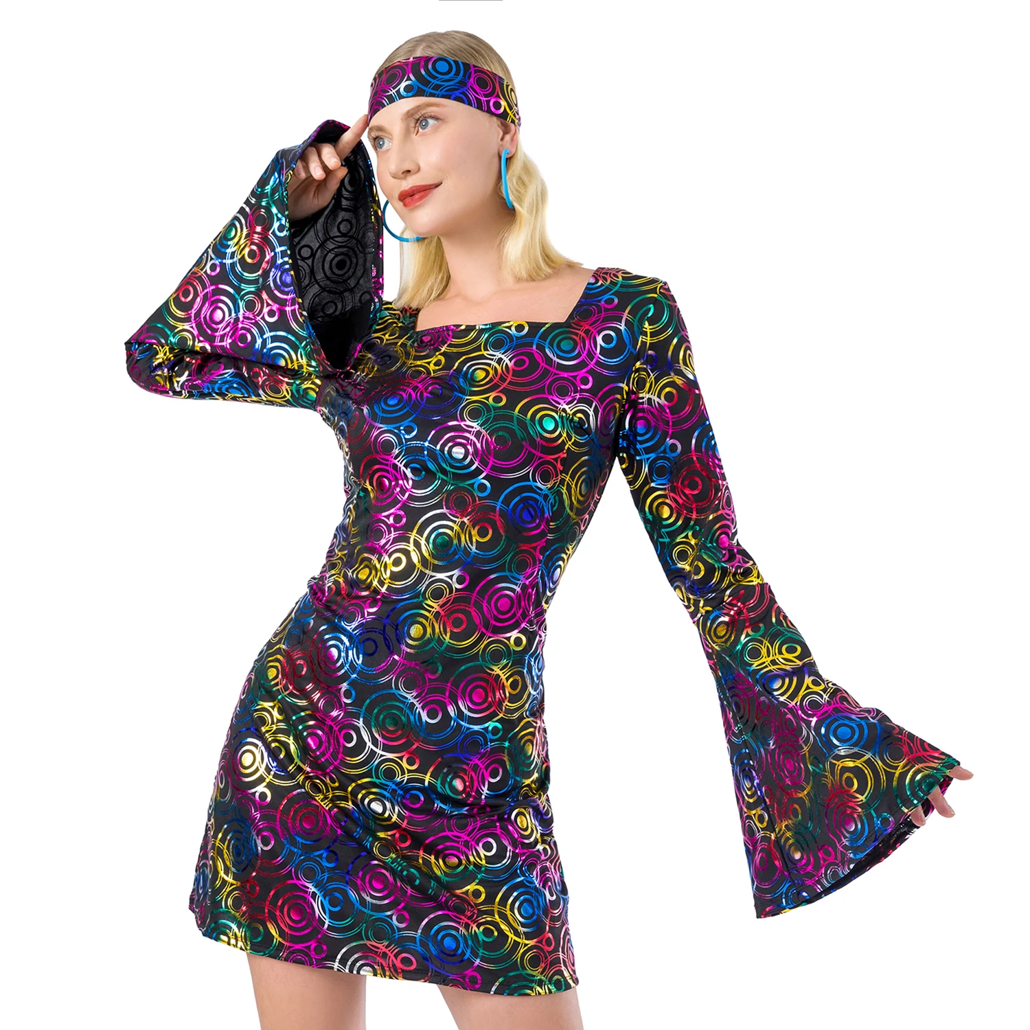 New Carnival Disco Costume for Women 70s Cosplay Party Clothing Halloween Disco Dancer Costumes 80s Female Jumpsuit  XXXL