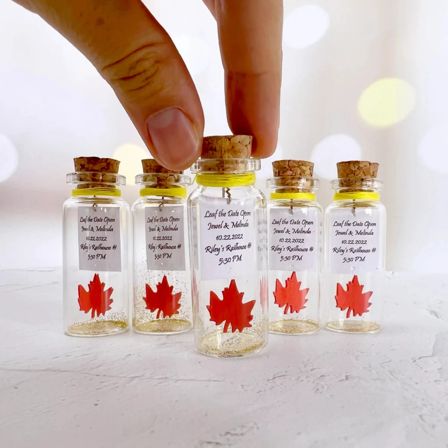 

Набор осенних свадебных сувениров, сообщение из кленового листа в бутылке, осенние подарки для гостей, свадебная вечеринка в деревенском стиле на память, подарки для