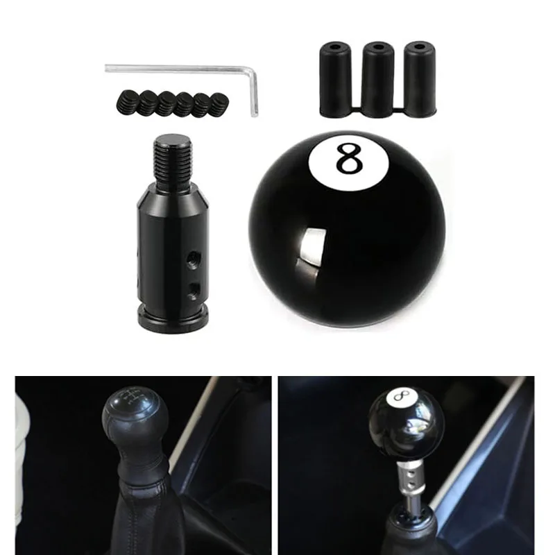 Black 8 Ball Gear Knob / Short Shifter Knob For UniversalCar Acrylic BLACK 8 Ball For 8 Eight Pool Billiard Ball Custom Gear