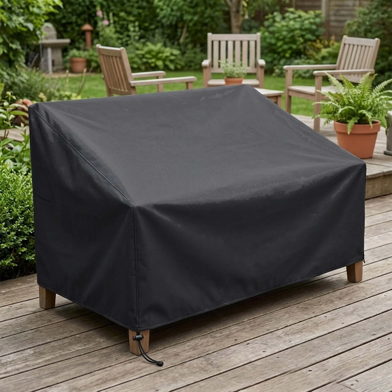 Outdoor Furniture Cover for Garden Couch Made with Oxford Fabric Fits 2 3 and 4 Seater Cord Lock Outdoor Furniture
