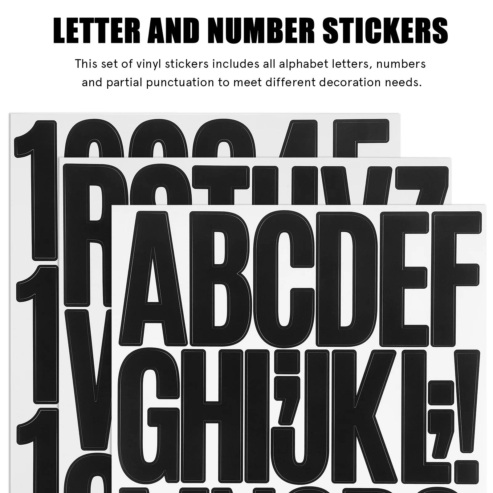 

24 Sheets Alphabet Letter Stickers Number Vinyl Decals Large Size Adhesive Mailbox Car Window Scrapbook Stickers