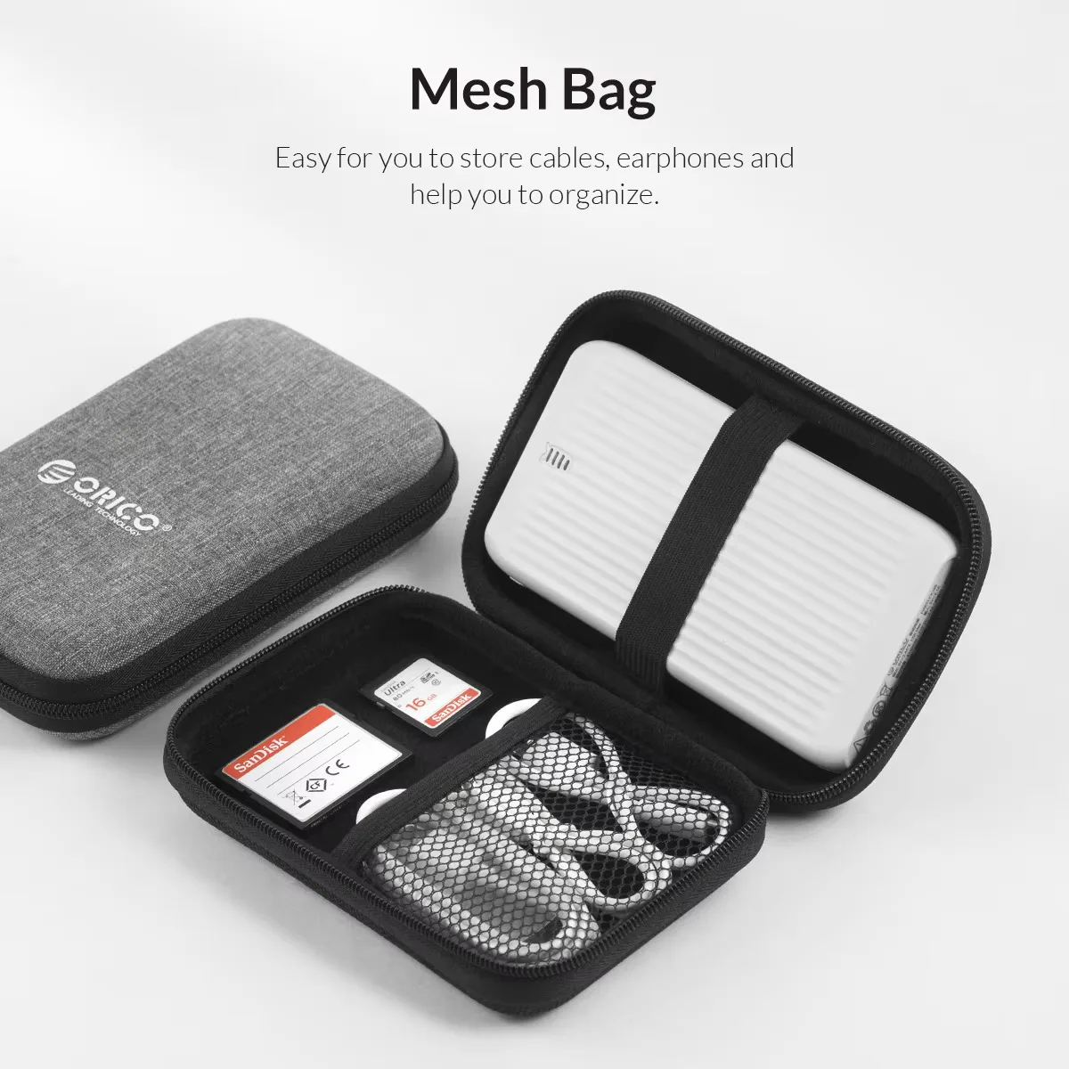 ORICO 2,5-Zoll-Festplattenbox, einfarbige Schutztasche, tragbare Festplattenhülle, geeignet zum Schutz der Festplatte