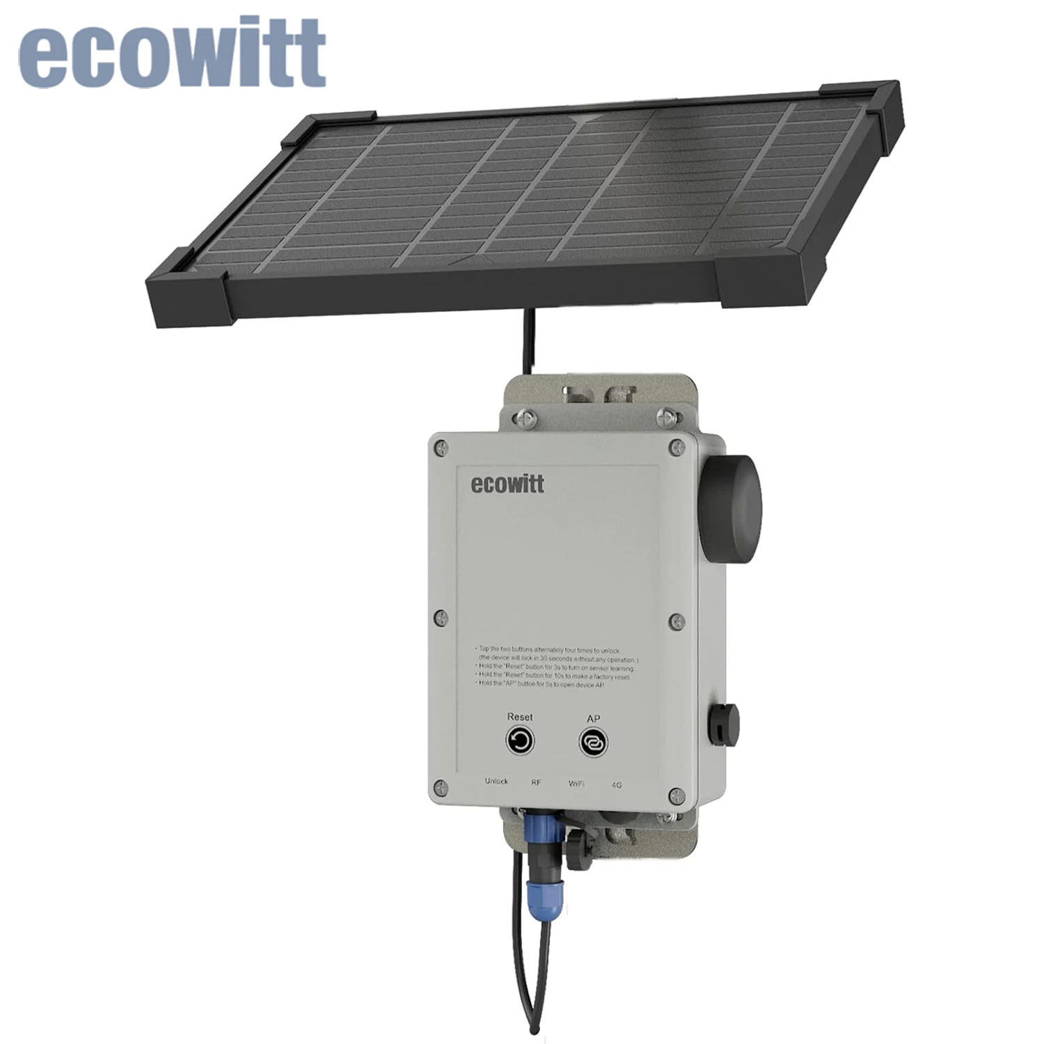 Ecowitt WS6210_C 4G & Wi-Fi Weather Station Mobile Gateway with Solar Panel, Supports All Sensors & IoT Devices & Data Upload