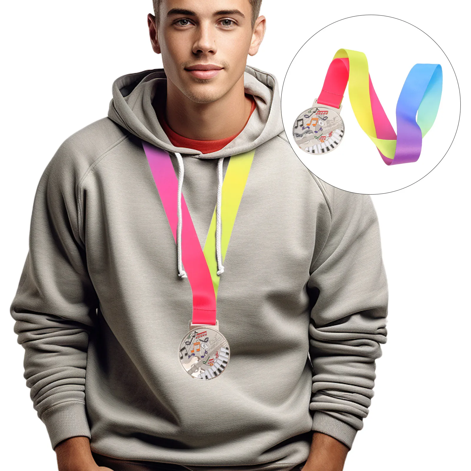 

Silver Music Note Medals For Kids Piano Violin Singing Competitions Durable Zinc Alloy Awards Talent Shows