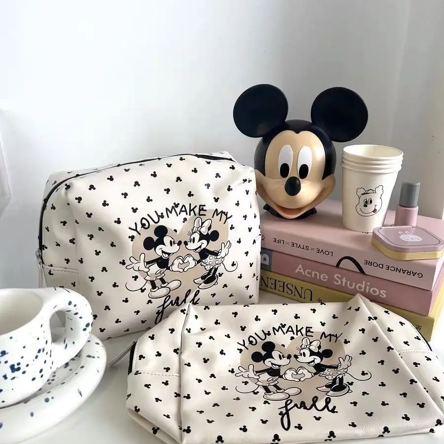 

Disney Kawaii Cartoon Mickey Mouse Large Capacity Waterproof Makeup Bag Carry on Women's Clutch Bag Travel Storage Bags