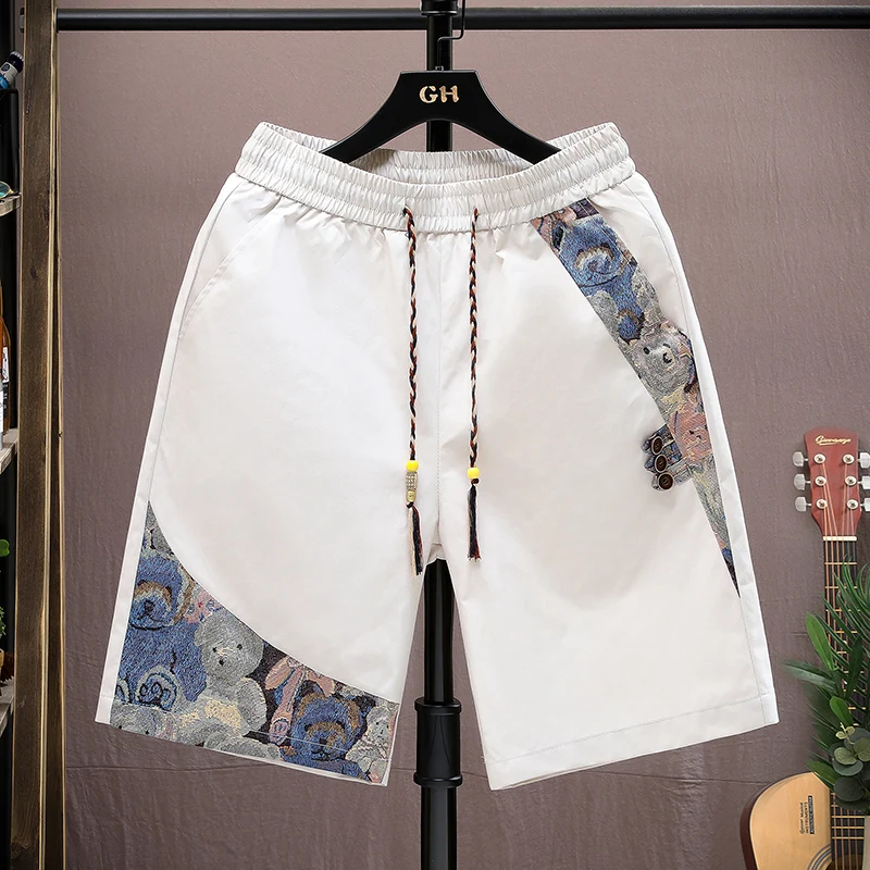 

Ice Silk Men's Shorts Summer Thin Loose Five-Quarter Casual Sports Pants Fashionable Urban Style Youth Polyester Fiber