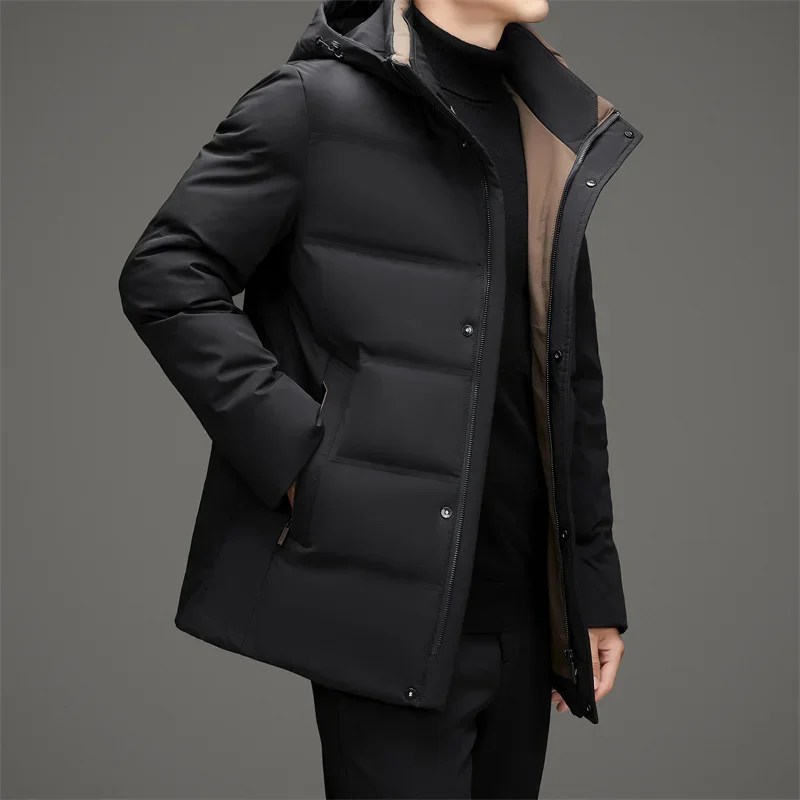 

COZOK Designer Clothes Men Luxury Men's Winter Down Jacket Removable Hood Cold Clothes Lightweight Padded Jackets New Mens Coat