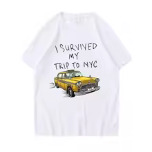 Funny Tshirt Men Women I Survived My Trip To NYC Print Tops Casual Streetwear Unisex Fashion T Shirt Tom Holland Same Style Tees