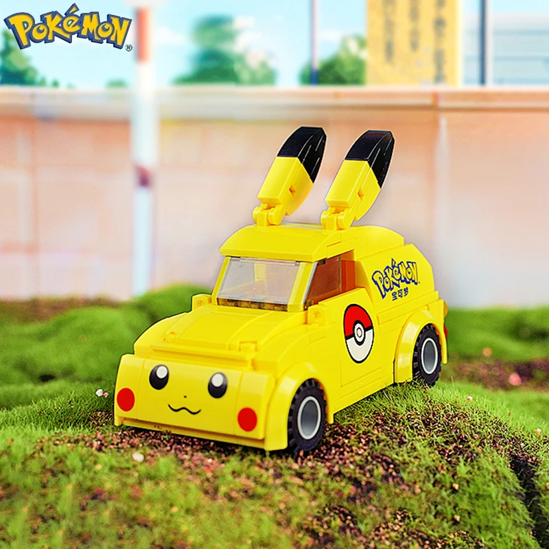 Pokemon Car Classic Anime Center House Pikachu Mewtwo Charizard Venusaur Building Blocks Bricks Sets Model DIY Toy For Kid Gifts