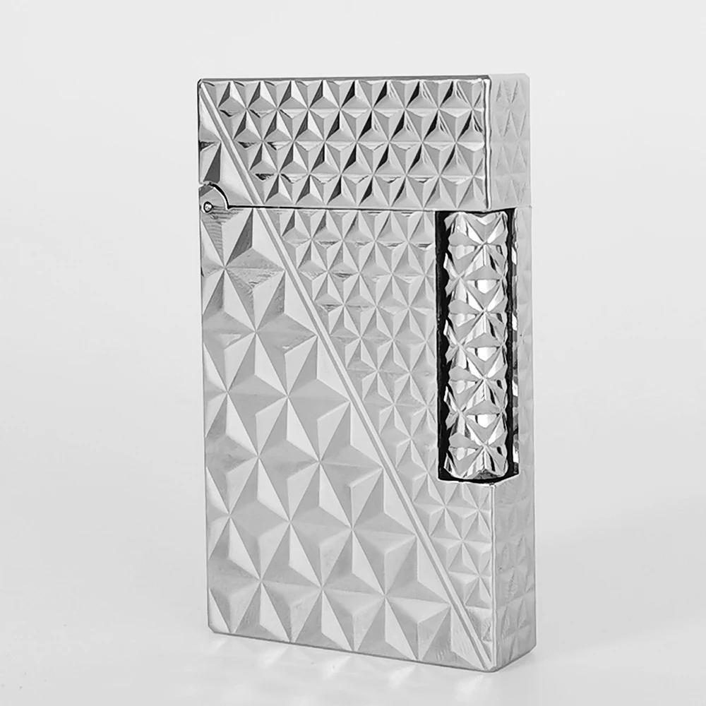 

Новые газовые зажигалки Алмазная металлическая латунь 100% Бутановая перезаряжаемая зажигаемая звуковая сигарета аксессуары для отца