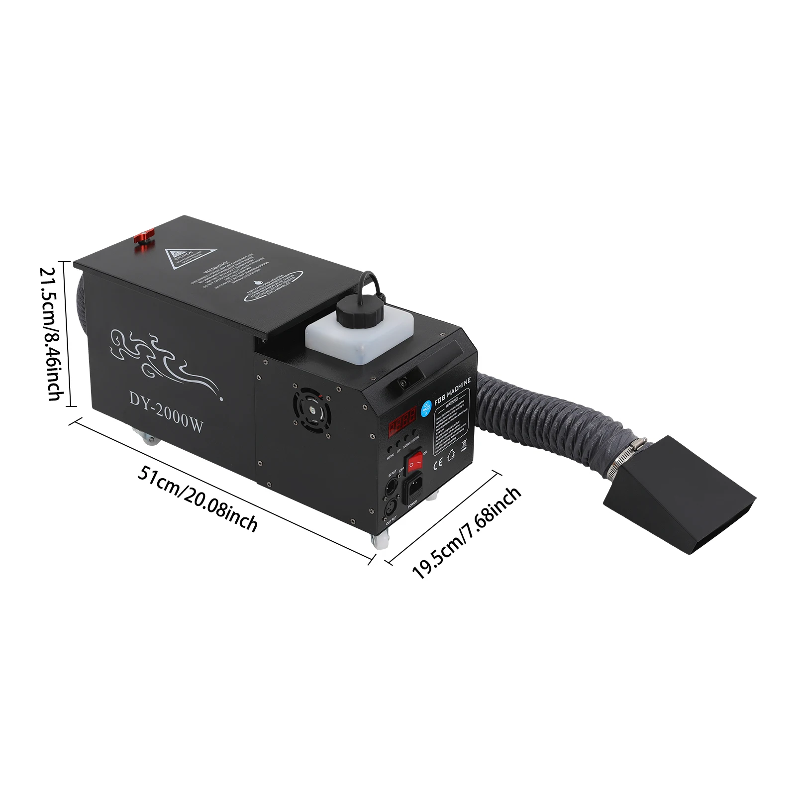 

2000W Low Lying Fog Machine with Remote Control, Water Based Ground Fog Machine, Fog Machine with Tube for Stage Performances