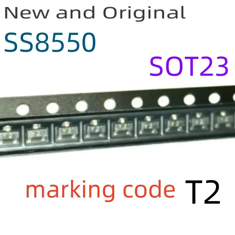 

SS8550 New and Original SOT23 2W Output Amplifier of Portable Radios in Class B Push-pull Operation marking code Y2
