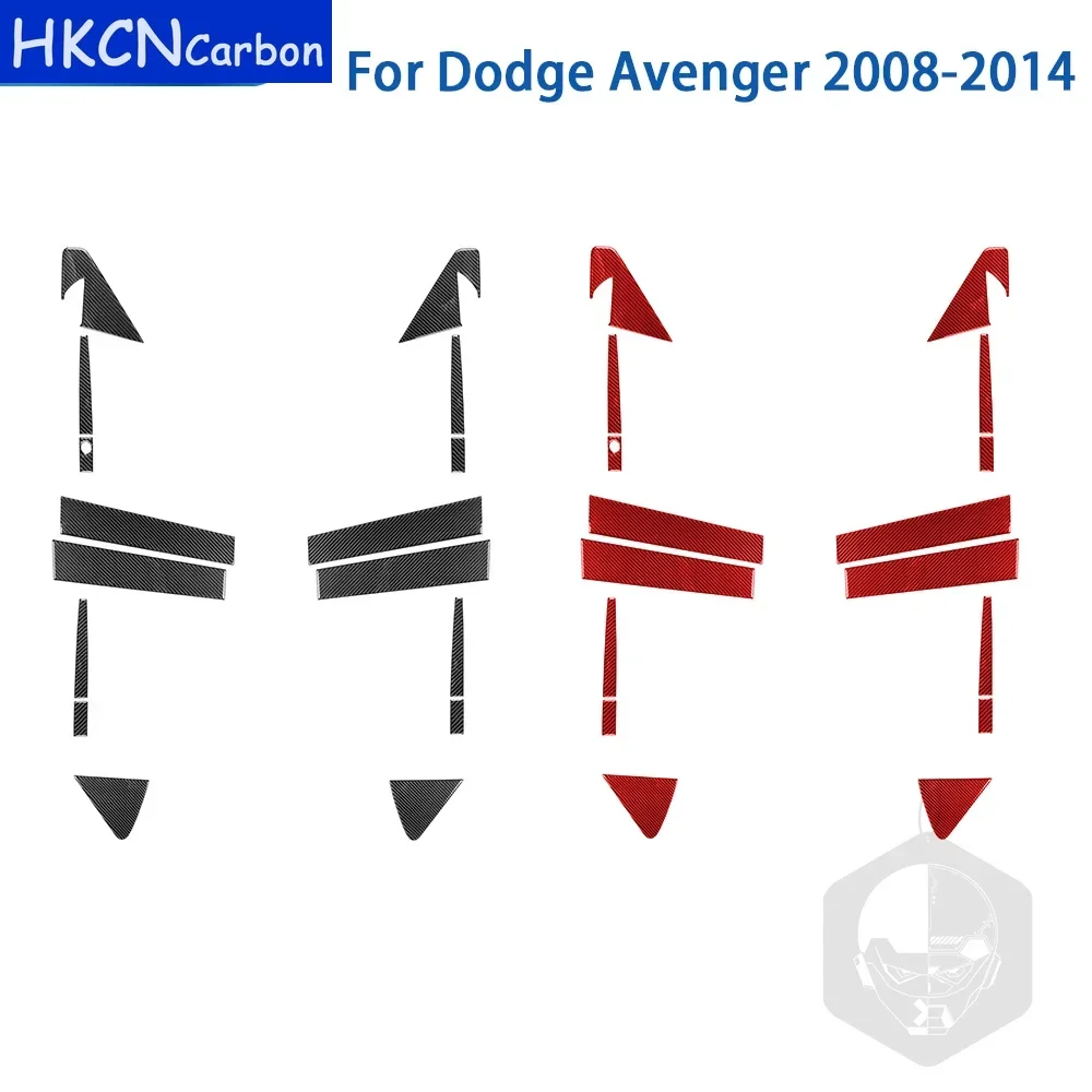 

For Dodge Avenger 2008-2014 Accessories Carbon Fiber Car Exterior Door Handle Pillar Rear View Mirror Panel Trim Sticker